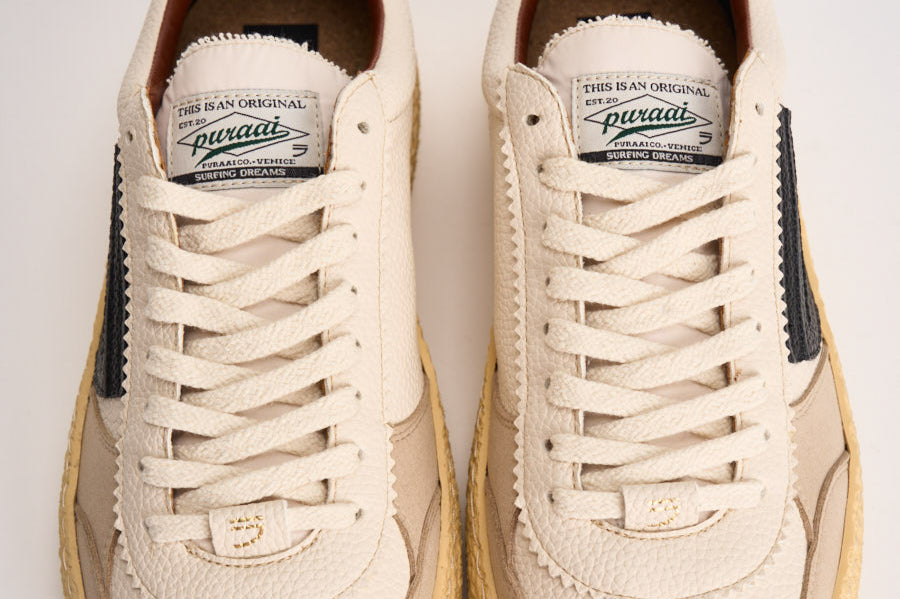 Sneakers uomo Vintage panna e nera PU101V 029 PURAAI 