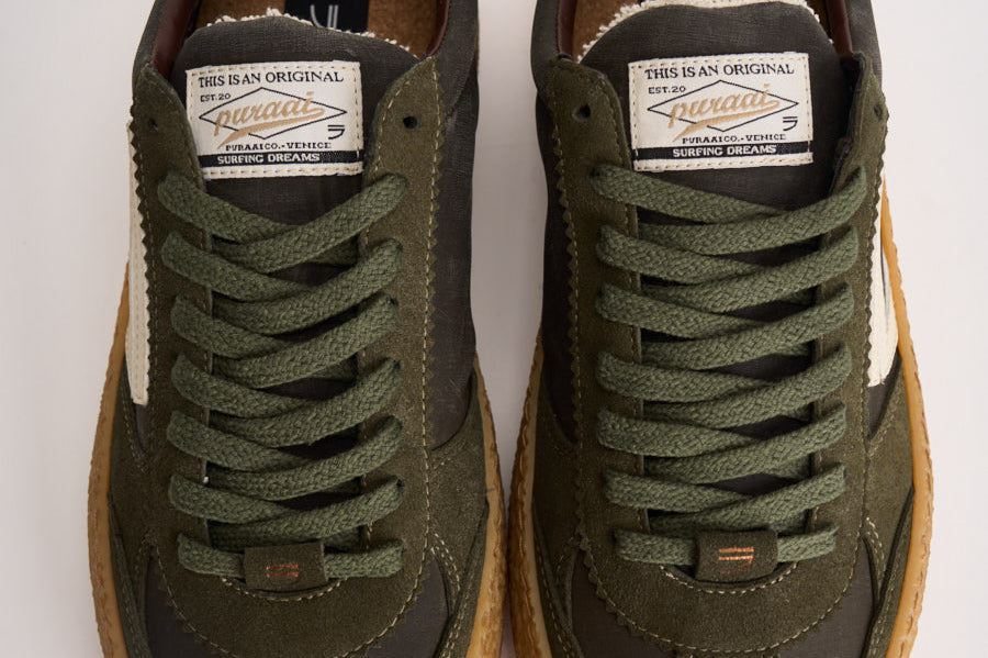 Sneakers uomo Vintage Vegan Leather verde PU101V 076 PURAAI 