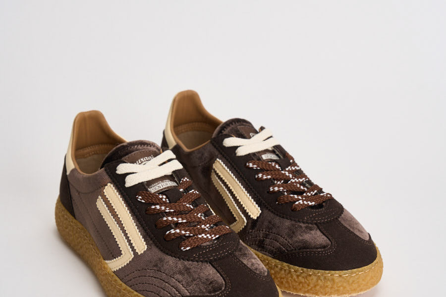 Sneakers donna Velvet marrone e giallo pastello PU601X 025 PURAAI 