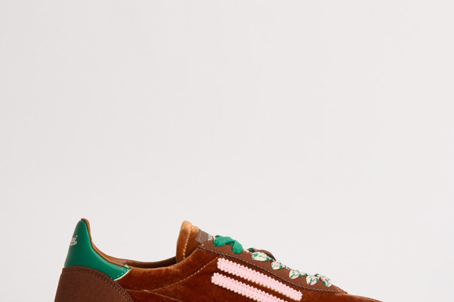 Sneakers donna Velvet marrone, rosa e verde PU601X 044 PURAAI 