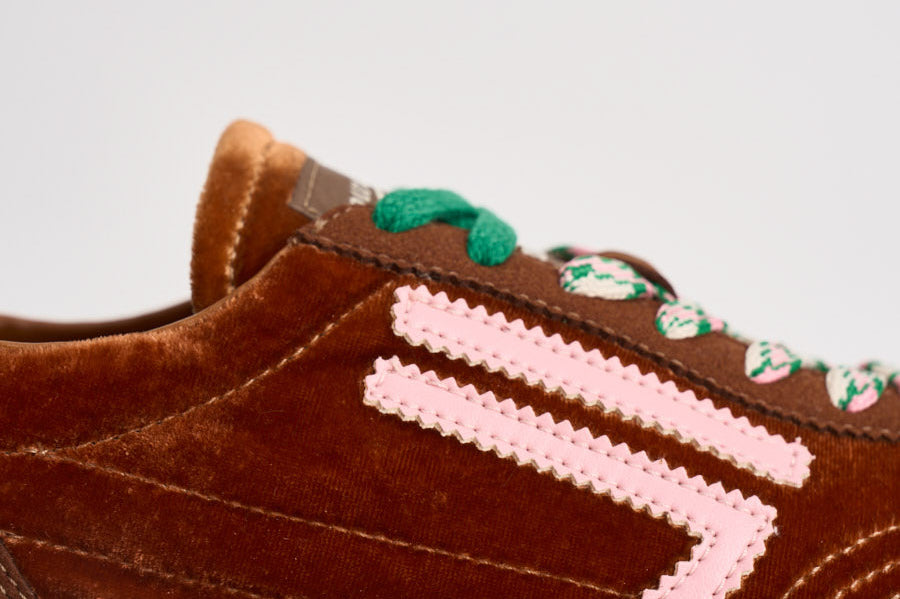 Sneakers donna Velvet marrone, rosa e verde PU601X 044 PURAAI 