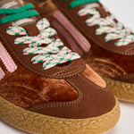 Sneakers donna Velvet marrone, rosa e verde PU601X 044 PURAAI 