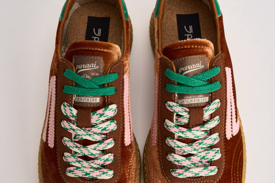 Sneakers donna Velvet marrone, rosa e verde PU601X 044 PURAAI 