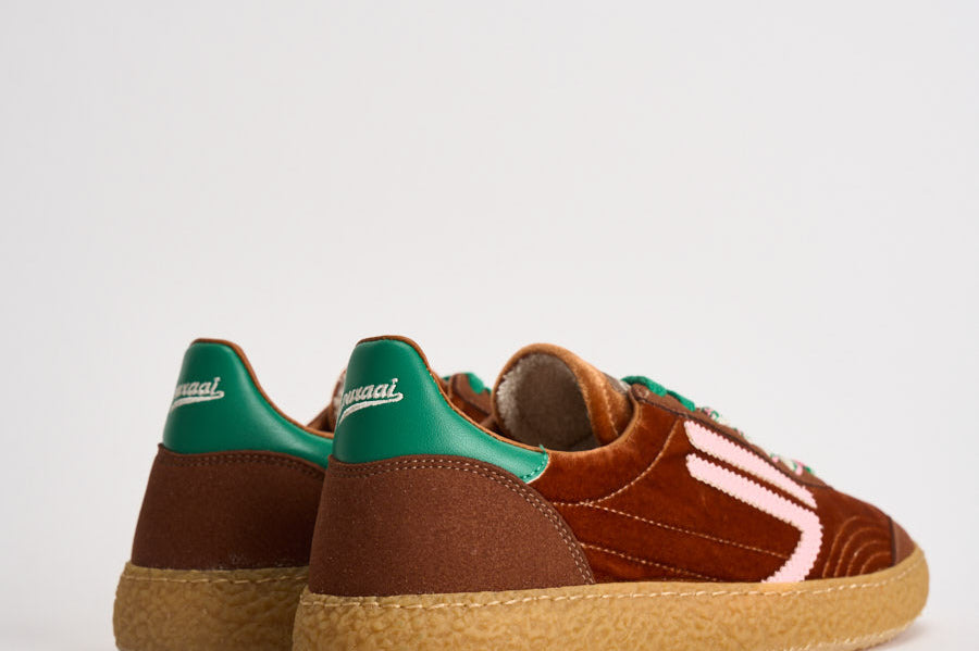 Sneakers donna Velvet marrone, rosa e verde PU601X 044 PURAAI 