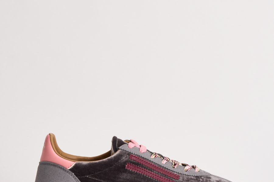 Sneakers donna Velvet grigie, rosa e bordeaux PU601X 060 PURAAI 