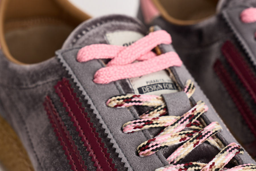 Sneakers donna Velvet grigie, rosa e bordeaux PU601X 060 PURAAI 