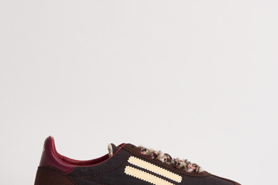 Sneakers donna marroni, bordeaux e panna PU601X 067 PURAAI 