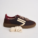 Sneakers donna marroni, bordeaux e panna PU601X 067 PURAAI 
