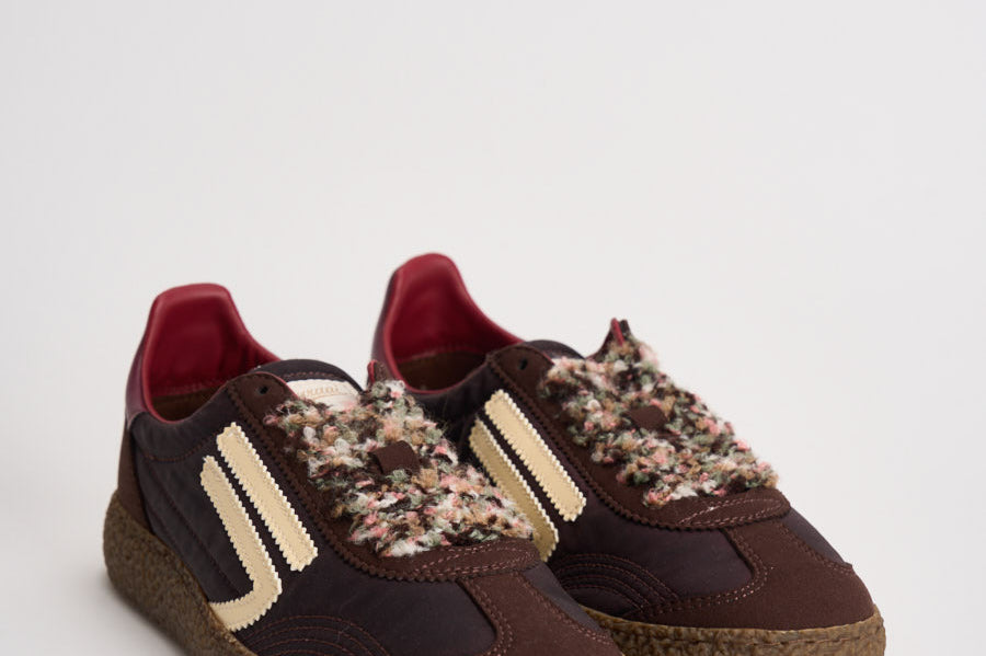 Sneakers donna marroni, bordeaux e panna PU601X 067 PURAAI 