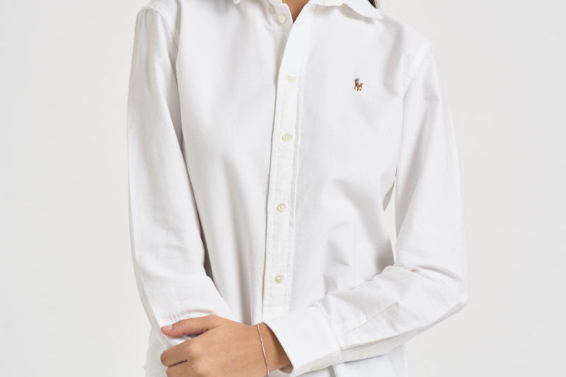 Camicia donna in cotone Oxford bianca 211891377 003 RALPH LAUREN 