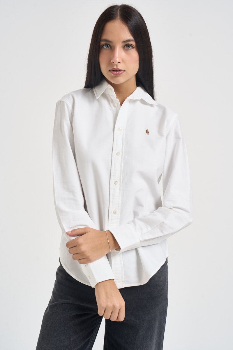 Camicia donna in cotone Oxford bianca 211891377 003 RALPH LAUREN 