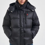 Piumino donna con cappuccio nero 211932183 002 RALPH LAUREN 