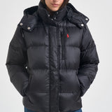 Piumino donna con cappuccio nero 211932183 002 RALPH LAUREN 