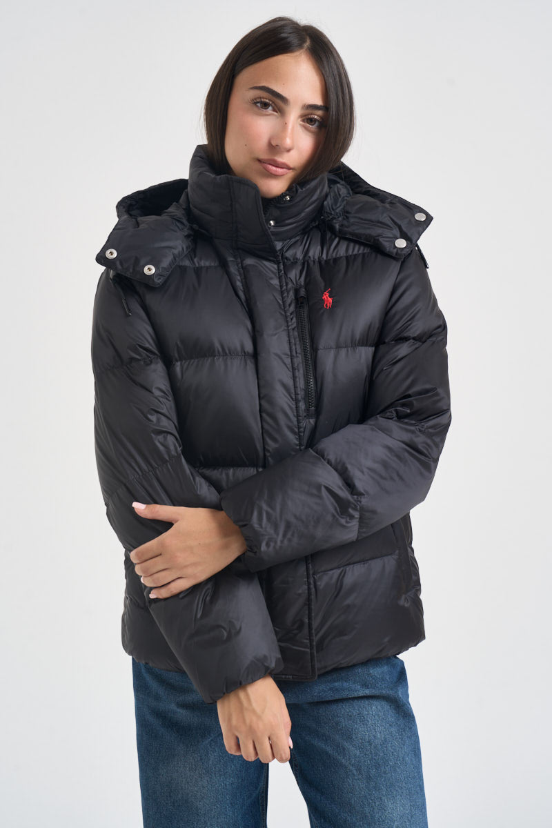 Piumino donna con cappuccio nero 211932183 002 RALPH LAUREN 
