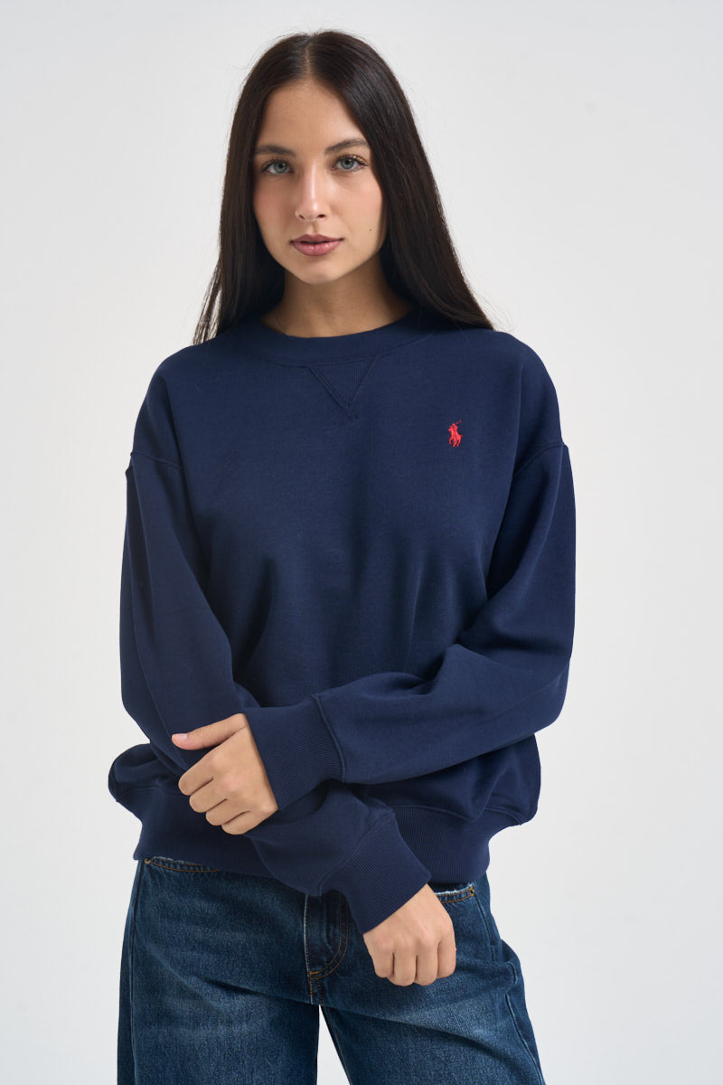 Felpa donna girocollo blu navy 211971697 002 RALPH LAUREN 