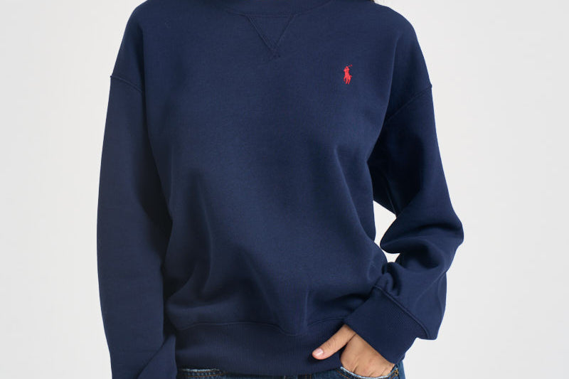 Felpa donna girocollo blu navy 211971697 002 RALPH LAUREN 
