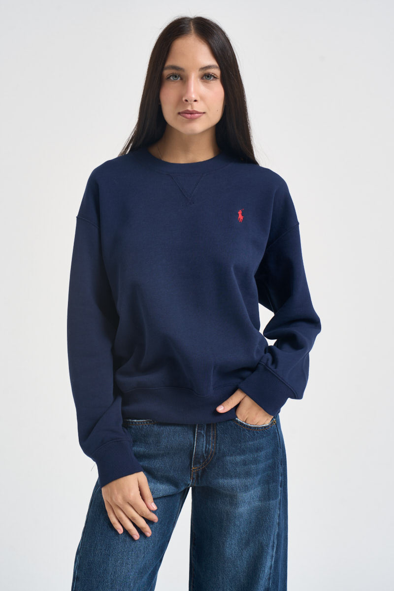 Felpa donna girocollo blu navy 211971697 002 RALPH LAUREN 