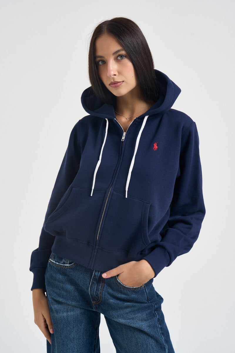 Felpa donna con cappuccio blu 211971699 002 RALPH LAUREN 