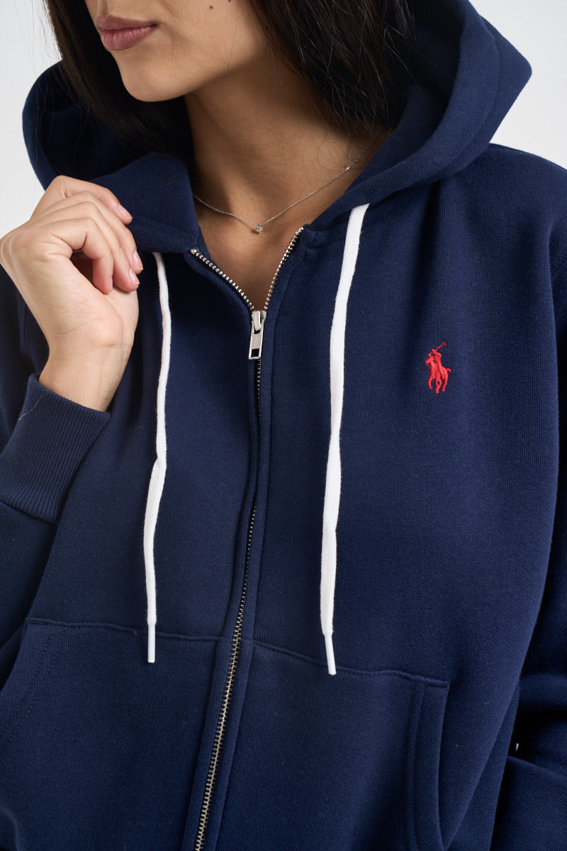 Felpa donna con cappuccio blu 211971699 002 RALPH LAUREN 
