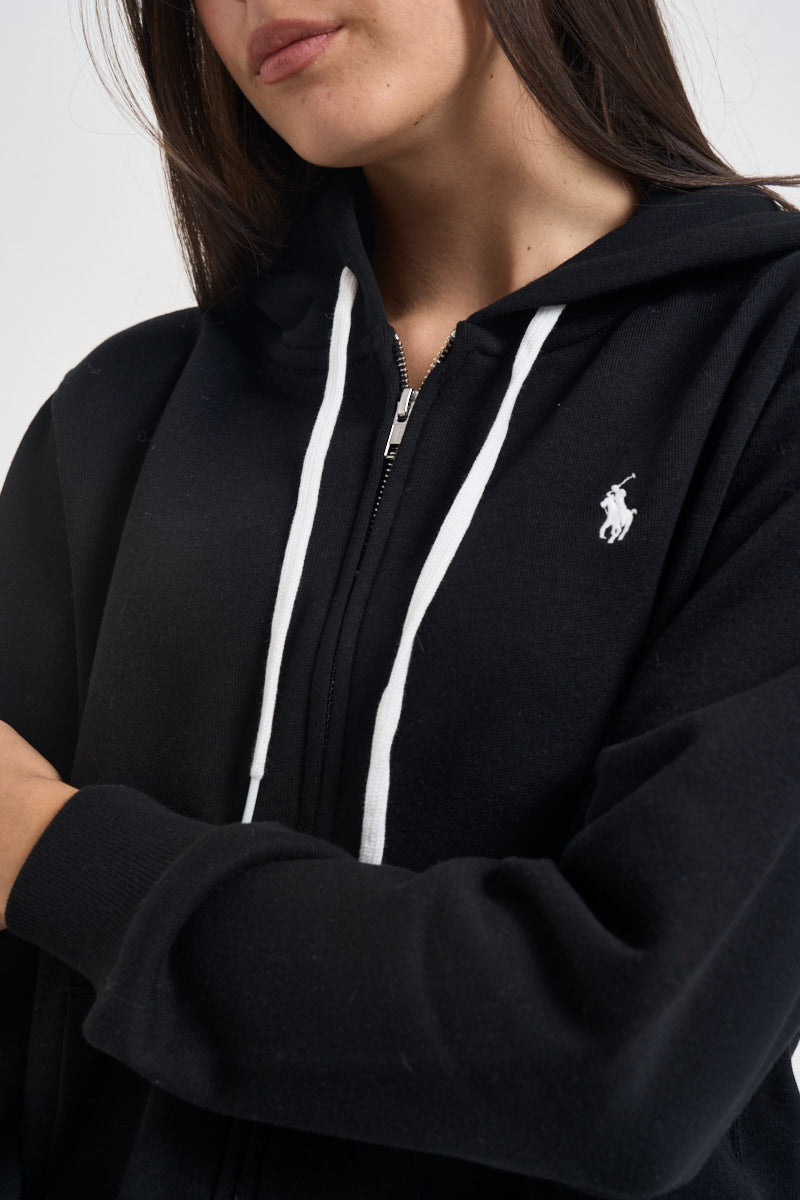 Felpa donna con cappuccio nera 211971699 003 RALPH LAUREN 