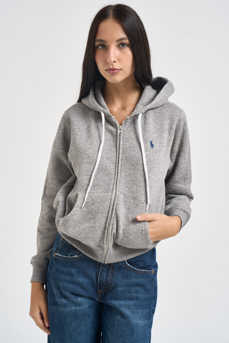 Felpa donna con cappuccio grigia 211971699 004 RALPH LAUREN 