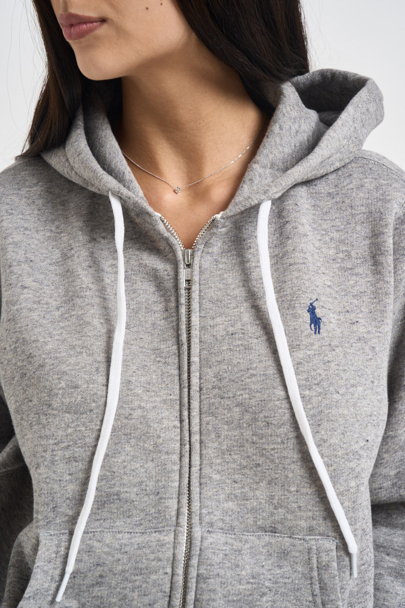 Felpa donna con cappuccio grigia 211971699 004 RALPH LAUREN 