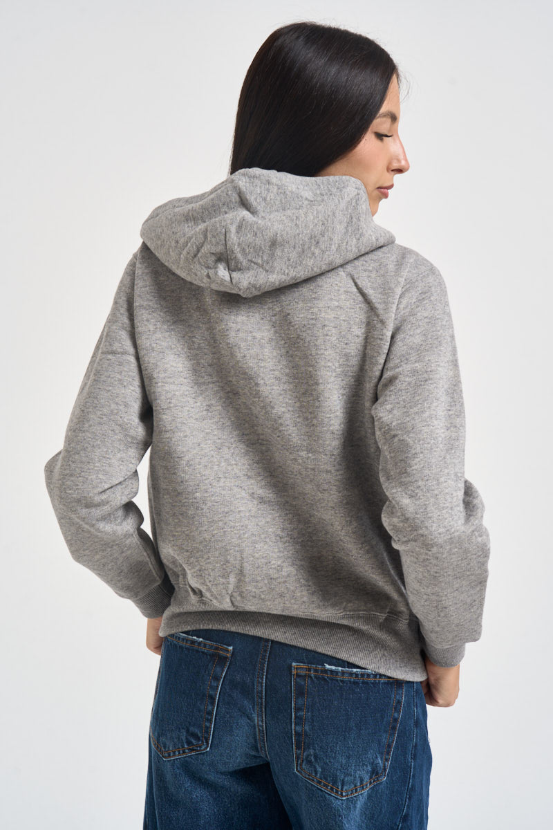 Felpa donna con cappuccio grigia 211971699 004 RALPH LAUREN 