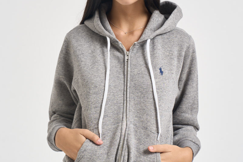 Felpa donna con cappuccio grigia 211971699 004 RALPH LAUREN 