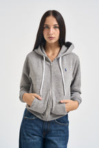 Felpa donna con cappuccio grigia 211971699 004 RALPH LAUREN 