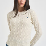 Maglia donna girocollo a treccia panna 211971865 001 RALPH LAUREN 