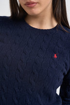 Maglia donna girocollo a treccia blu notte 211971865 003 RALPH LAUREN 