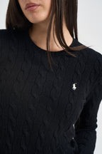 Maglia donna girocollo a treccia nera 211971865 005 RALPH LAUREN 