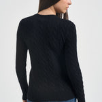 Maglia donna girocollo a treccia nera 211971865 005 RALPH LAUREN 