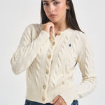 Cardigan donna Rebecca a treccia panna 211972104 002 RALPH LAUREN 