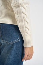 Cardigan donna Rebecca a treccia panna 211972104 002 RALPH LAUREN 
