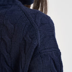 Pullover donna collo alto con zip blu notte 211972130 004 RALPH LAUREN 