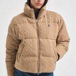 Piumino donna in maglia a trecce beige 211A10457 005 RALPH LAUREN 