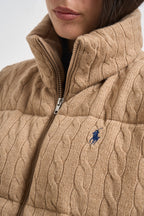Piumino donna in maglia a trecce beige 211A10457 005 RALPH LAUREN 