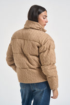 Piumino donna in maglia a trecce beige 211A10457 005 RALPH LAUREN 