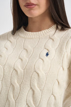 Maglia donna girocollo a treccia panna 211A91216 002 RALPH LAUREN 