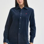 Camicia donna in velluto a coste blu navy 211A93203 008 RALPH LAUREN 