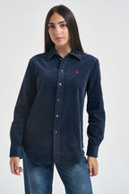 Camicia donna in velluto a coste blu navy 211A93203 008 RALPH LAUREN 