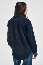 Camicia donna in velluto a coste blu navy 211A93203 008 RALPH LAUREN 