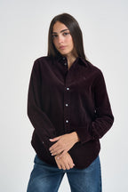 Camicia donna in velluto a coste bordeaux 211A93203 012 RALPH LAUREN 
