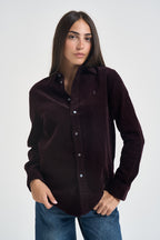 Camicia donna in velluto a coste bordeaux 211A93203 012 RALPH LAUREN 