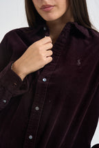 Camicia donna in velluto a coste bordeaux 211A93203 012 RALPH LAUREN 