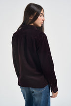 Camicia donna in velluto a coste bordeaux 211A93203 012 RALPH LAUREN 