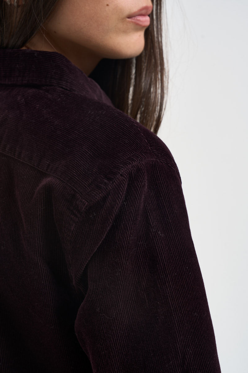 Camicia donna in velluto a coste bordeaux 211A93203 012 RALPH LAUREN 