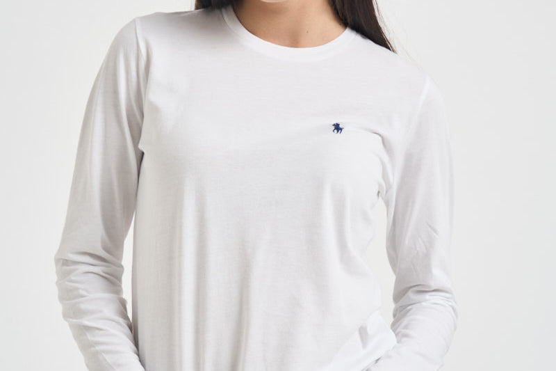 Maglia donna a maniche lunghe bianca 211B14604 006 RALPH LAUREN 