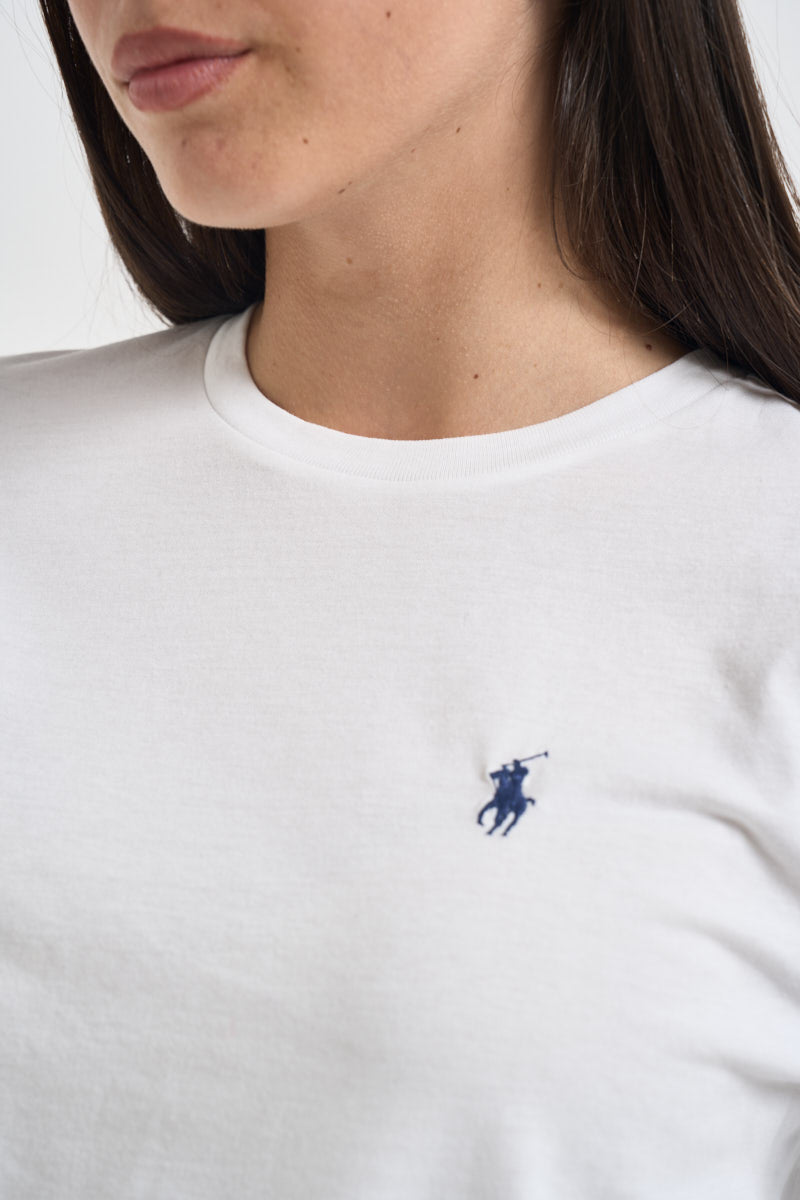 Maglia donna a maniche lunghe bianca 211B14604 006 RALPH LAUREN 